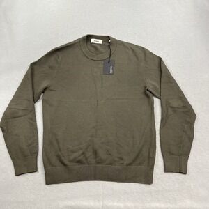 Buck Mason Shirt Mens Medium Dark Olive Vintage Dyed Cotton Traveler Sweater